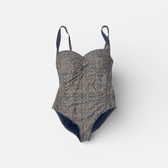 NIP TUCK Nautical Foil Joanne One Piece Multi-Cup Swimsuit Size 10 Navy & Gold - Picture 8 of 8
